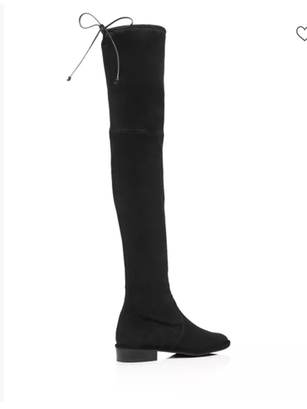 Stuart Weitzman Tall Black Over-the-Knee Suede Boots with Top Tie